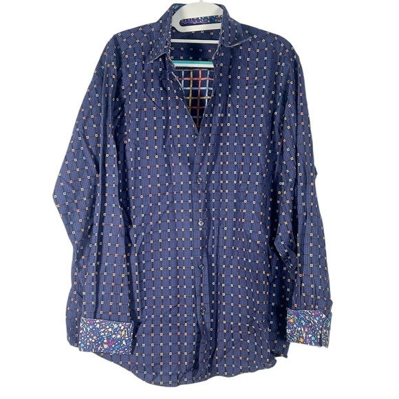 Bugatchi Oumo Printed Button Down Men’s Dress Shirt Large - Picture 1 of 9